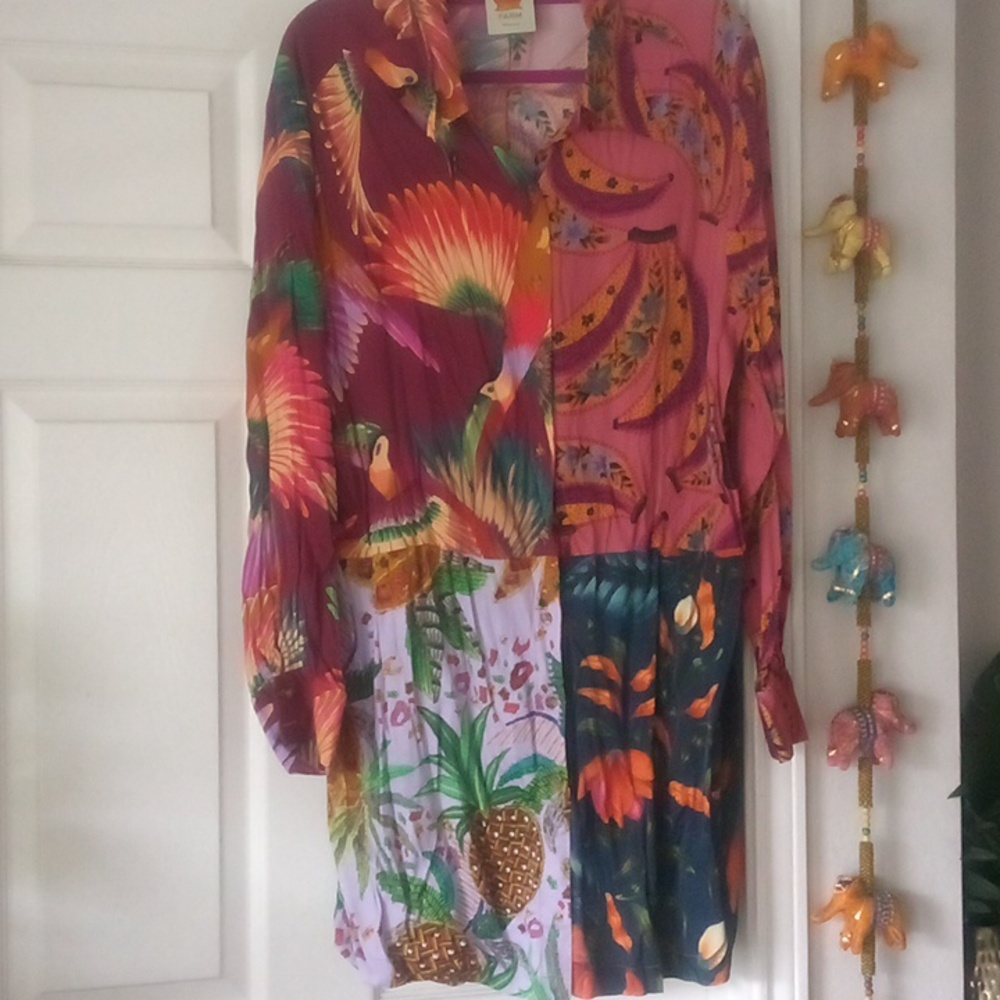 FARM RIO Tropical Print Tunic/Mini Dress - Picture 5 of 7